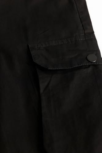 Image of SNITCH Men Cargo Pants | Relaxed Fit with Utility Pockets & Plain Pattern | Premium Cotton Blend Fabric for Casual Wear, College Wear & Street Style