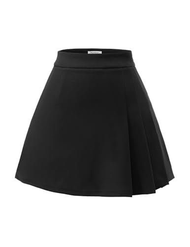 Meetjen Pleated Skirts for Women Mini Elastic High Waist 2025 A Line Skort School Cheerleader Uniform Skater Skirt