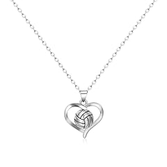 Silver Heart Volleyball Necklace