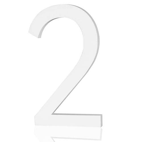 4 Inch Modern House Number, Self Adhesive Unique Mailboxes for Outside for Apartment Door Farmhouse Office Hotel, Address Numbers and Letters, Frosted Matte White Acrylic House Number 2