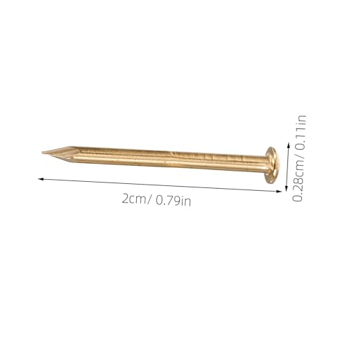 100Pcs Brass round Head Nails for Furniture Hinges and Wood Boxes miniatura 2