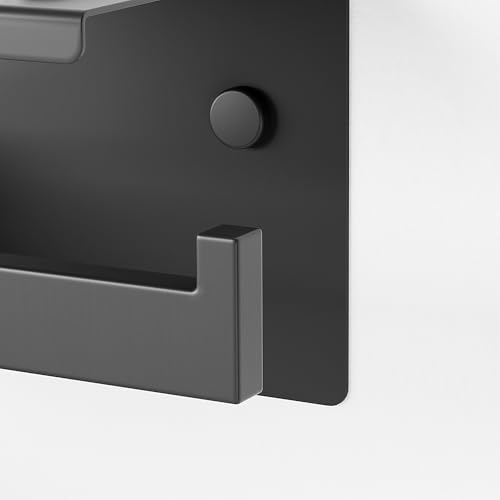 Aikzik Toilettenpapierhalter, Klopapierhalter ohne Bohren, Toilettenpapierhalter mit Ablage, Edelstahl Klorollenhalter Wandmontage, Wc Papier Halterung Rollenhalter mit Kleber für Badzimmer, Schwarz