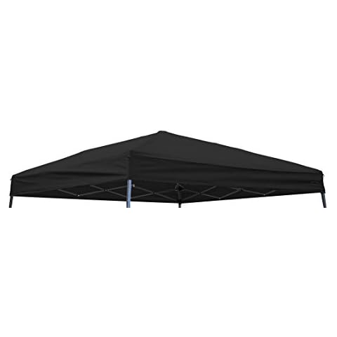 Trademark Innovations 8' x 8' Square Replacement Canopy Gazebo Top in Black (ONLY fits Trademark Innovations 10' Slant Leg Canopy Frame) Cover