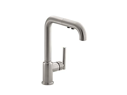 KOHLER K-7505-VS Purist Primary Pullout Kitchen Faucet, Vibrant Stainless