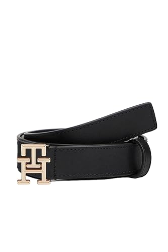 Tommy Hilfiger Ceinture Femme Logo 2,5 cm Cuir, Noir (Black), 90 cm