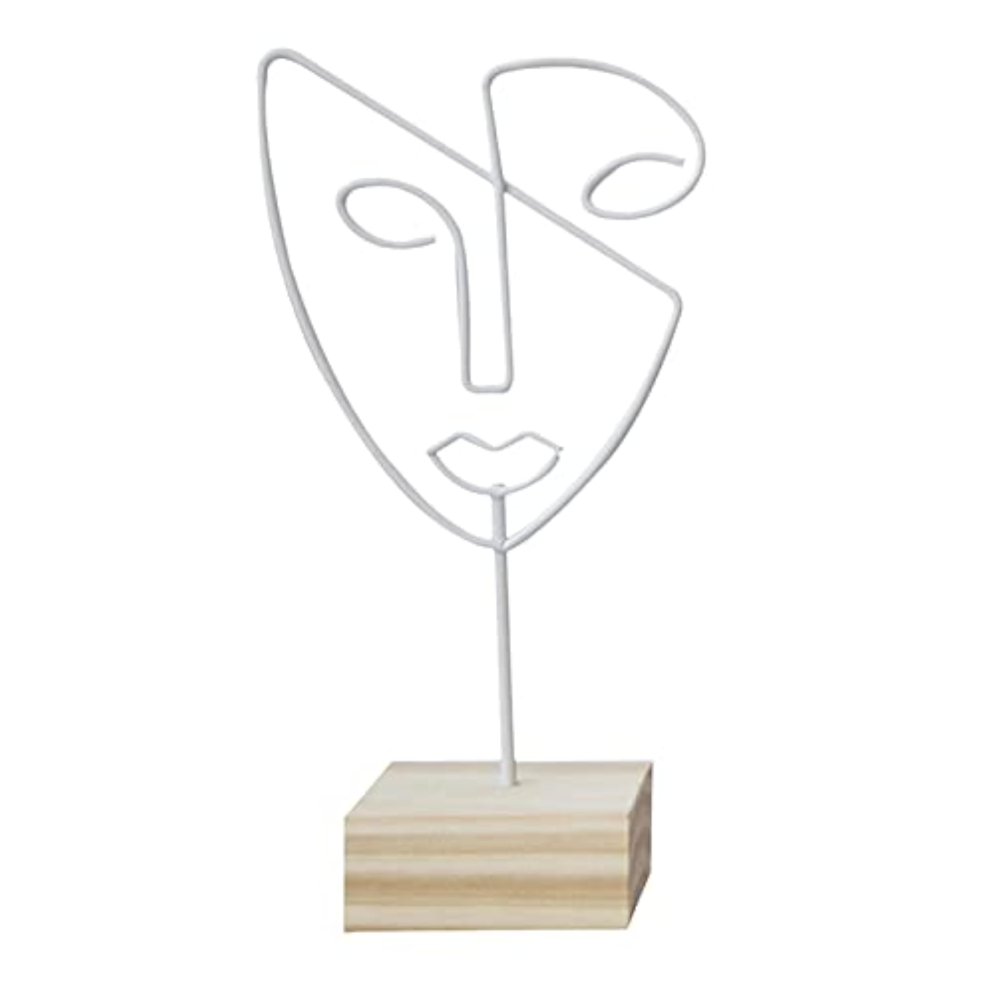 Jewelry Display Rack Face Outline Sculpture, White
