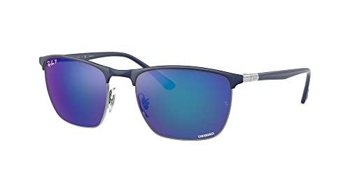 Ray-Ban RB3686 Sunglasses Bundle: RB 3686 92044L Blue On Gunmetal Polar Mirror and Universal Anti-slip Silicone Leash