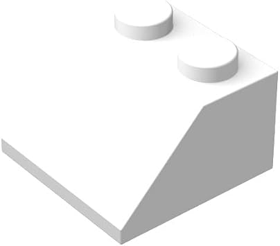 Classic Slope Block Bulk, White Slope 45 2x2, Building Slope Flat 100 Piece, Compatible with Lego Parts and PiecesColorWhite, A0001