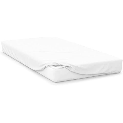 Belledorm White Jersey Fitted Sheet for Double Mattress Cover