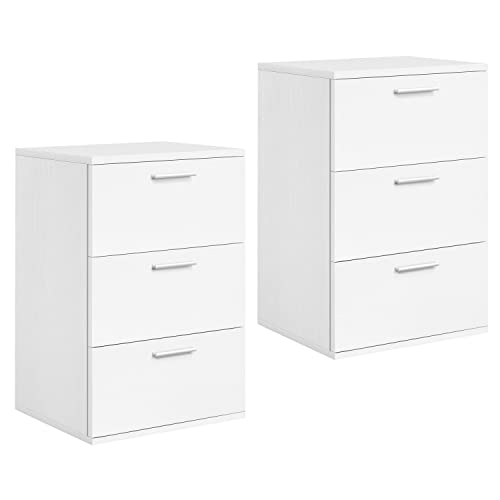 Yaheetech 2 x Nachtschrank Nachttisch Boxspringbett Nachtkommode mit 3...