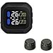 Mercu Wireless Digital Motorcycle Tire Pressure Gauge Monitoring System, Waterproof TPMS Digital LCD Display,Tire Pressure Gauge Monitoring System 2 Sensors for Motorcycle