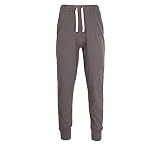 TOM TAILOR Herren Lange-Hose, Schlafhose, Pyjama-Hose - Baumwolle, Single Jersey, grau, Uni, mit Bündchen 50