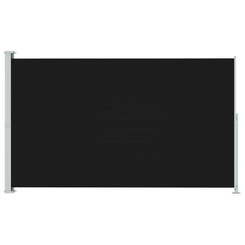 vidaXL Toldo Lateral Retráctil para Patio Separador Terraza Balcón Pantalla Solar Viento Enrollable Función Retroceso Automático Negro 200x300 cm