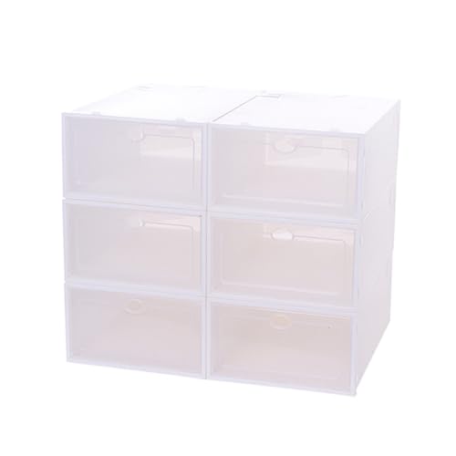 Didiseaon Caja para Guardar Zapatos Apilable Transparente 6 Piezas de Plástico Grueso para Mujer, Contenedor Organizador para Armarios y Espacios Pequeños, Almacenamiento Práctico