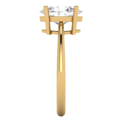 Clara Pucci Solid 14K Rose Gold Moissanite Ring - 1.5 tcw Pear Cut Certified Solitaire Engagement Ring for Women, Promise Bridal Rings for Women, Wedding Ring for Women3