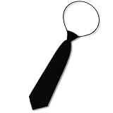Lieferumfang: 1 Stück SoulCats® Jungen Krawatte 27 cm vorgebunden Seiden Look Hochzeit Kommunion Jugendweihe , Farbe:Schwarz