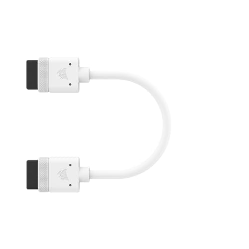 Corsair iCUE LINK Cables - 2x 100mm Straight - White, 5mm - Image 3