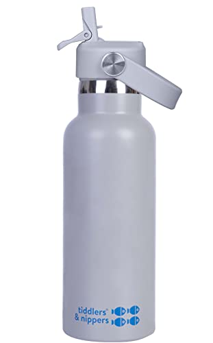 tiddlers & nippers Stainless Steel Vacuum Insulated Double Wall Kids Reusable Water Bottle with Leak Proof Straw 500ml - Image 2
