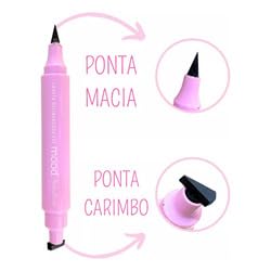 Caneta Delineadora Carimbo 2x1 Gatinho Mood - Delineado Perfeito e Carimbo Estiloso, Longa Duração,