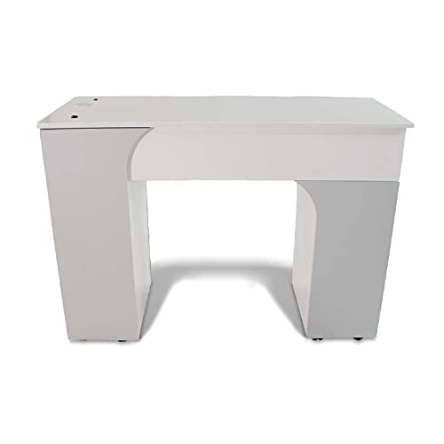 Milan Manicure Table, Nail Station For Beauty Salon Furniture & Equipment, Stone Top Acetone Resistant Large Storage Space, Ash Grey #TOP3