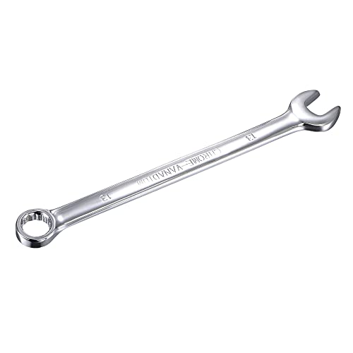 Uxcell Combination Wrench With Offset Box End And Angled Open End, Metric Mirror-Chrome Plated High Carbon Steel, 13Mm #TOP3