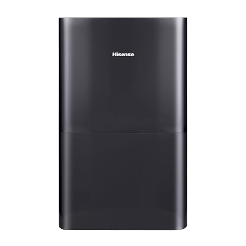 Hisense 50 Pint Portable Dehumidifier with Built-In Pump in Black, Energy Efficient Quiet Humidity Absorber for Bathroom Bedroom Garage Attic Home House Crawl Space Closet