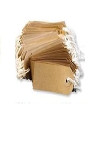 100 x Manilla Buff Strung Tags Tickets 120mm 60mm Luggage Labels