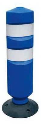 FERRETELIX Hito de balizamiento y señalizacion de trafico H-75 azul con base de goma desmontable (tacos y tornillos incluidos)