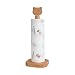 CEIEVER - Portarotolo da cucina in piedi, 32 cm, supporto in legno, base in plastica, antiscivolo, realizzato in legno di gomma di alta qualità e silicone