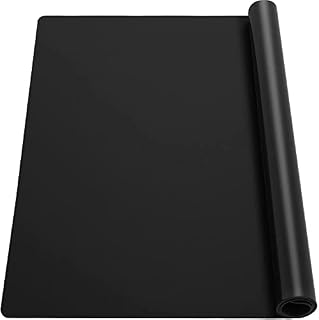YOYI YOYI 1PC Silicone Baking Mat,Silicone Placemat,Non Stick Pastry Mat,Heat Resistant,Waterproof,Easy to Clean,Table Mat for Kitchen Dining Baby Kid, 60 x 40cm (Black)