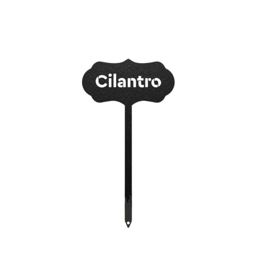 RealSteel Metal Seed & Plant Markers – Elegant Indoor & Outdoor Garden Stakes – Durable Herb, Vegetable & Fruit Plant Labels for Pots, Raised Beds & Greenhouse – Farmhouse Garden Gift - (Cilantro)