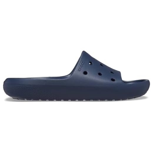 Crocs Sandália unissex para adultos Classic Slide V2, Azul marino, 35