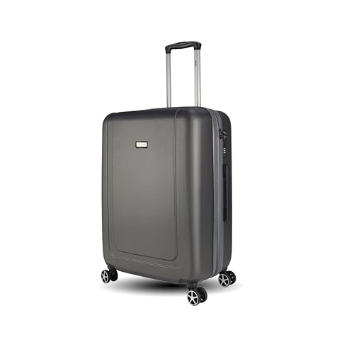 Maleta Mediano, Expandible, 4 Ruedas Dobles Silenciosas, Carcasa Rígida, Cerradura de 3 Dígitos, Ligera, Ideal para Viajes, Material ABS, Bolsillos Extra, Cremalleras Modernas, Tamaño 24"- KX-Grey