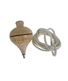  CAL FUSTER - Peonza clásica de Madera con Cuerda producida artesanalmente Juego Infantil de Habilidad para niño y niña. Medidas: 8,5xØ5,5 cm.