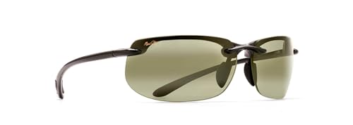 Maui Jim Men's and Women's Banyans Polarized Rimless Sunglasses, Gloss Black/Maui HT™, Large - Thumbnail 2