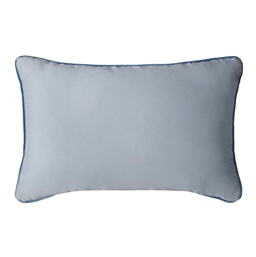 30 x 50cm Jacquard Cushion Covers Rectangular Zipped Cases Cotton Rich 600TC Plain or Floral Patterns Machine Washable [Silver Grey Plain]