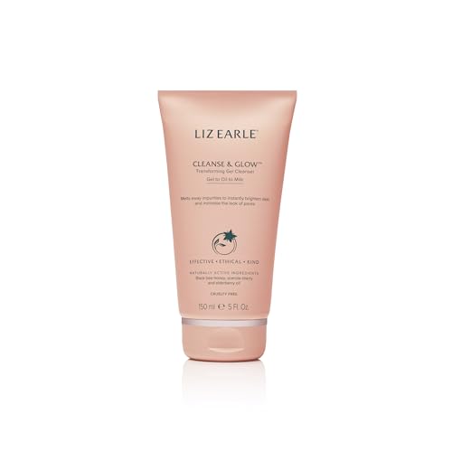Liz Earle Cleanse & Glow Transforming Gel Cleanser with Black Bee Honey Acerola Cherry and Elderberry Oil for All Skin Types 150ml