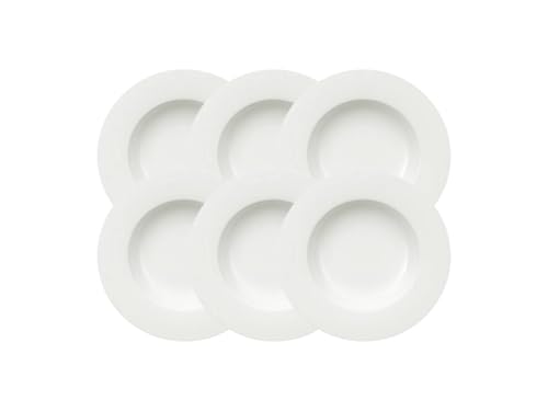 Villeroy & Boch Royal Suppenteller, Porzellan, Weiß, 25 x 25 x 9.20 cm, 6 Einheiten