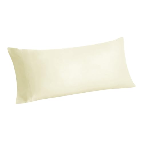 Image of BEDELITE Body Pillow Pillowcase, Rayon from Bamboo, Cream, 20 inchx54 inch