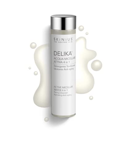 Skinius DELIKA Acqua Micellare per Pelli Sensibili e Miste - Azione 4 in 1, Detergente, Tonificante, Idratante e Antiaging - 200ml