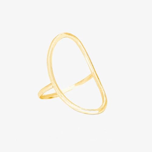 Gold Plated Cubic Zirconia Minimalist Oval-shaped Geometric Statement Ring Personalized Accessory Ideal for Women's Daily Casual Wear Party Holiday Anniversary Love Jewelry Gift2