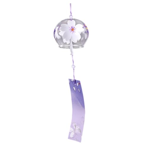 Campane a vento giapponesi - Campane a vento Furin in vetro fatte a mano | Romantica decorazione floreale per esterni, campane da giardino giapponesi, portafortuna come regalo per la sposa