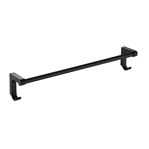 Porte-serviette noir double barre 70cm fixation sans perçage pour salle de bain