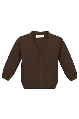 Image of Lilax Baby Boys Basic Long Sleeve V-Neck Classic Knit Cardigan Sweater