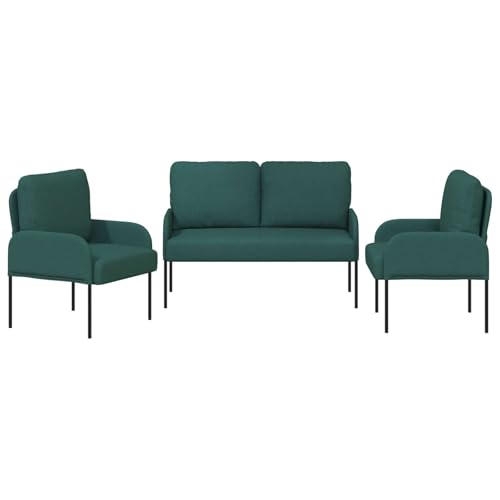 Sofá de 3 piezas moderno verde oscuro tapizado para salón comedor de 115 cm 7