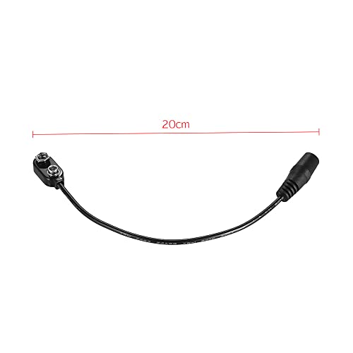 Henniu 3pcs 9V Conversor de clipe de bateria Conector de pressão 2,1 mm * 5,5 mm Plugue fêmea para e