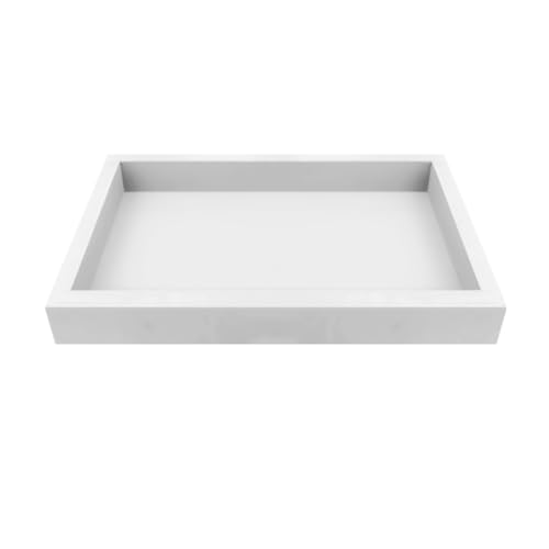 GEGEBOMTXO プラスチック 鉢受皿トレー プランター用受皿 プレート プランターソーサー 多肉植物ポットソーサートレイ 屋内パレット盆栽ベーストレイ 植木鉢台 観葉植物受け皿 大型 セメント模造 (ホワイト,内径54X54cm)