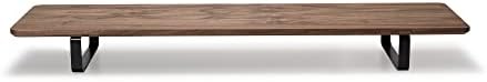 Oakywood Dual Monitor Stand – PC Accessories – Computer Office & Home Desk Organiser Accessories – Ergonomic Positioning – Handmade 100% Natural Walnut Wood – 100kg Load (220 lb) (41.3" x 9")