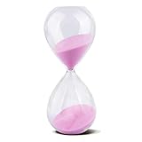 Hourglass, HoveBeaty Hand-Blown Sand Timer Set for Time Management 15 Minutes Durable Glass Construction (15 min, Pink)
