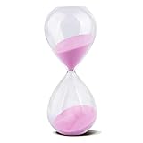 Hourglass, HoveBeaty Hand-Blown Sand Timer Set for Time Management 15 Minutes Durable Glass Construction (15 min, Pink)